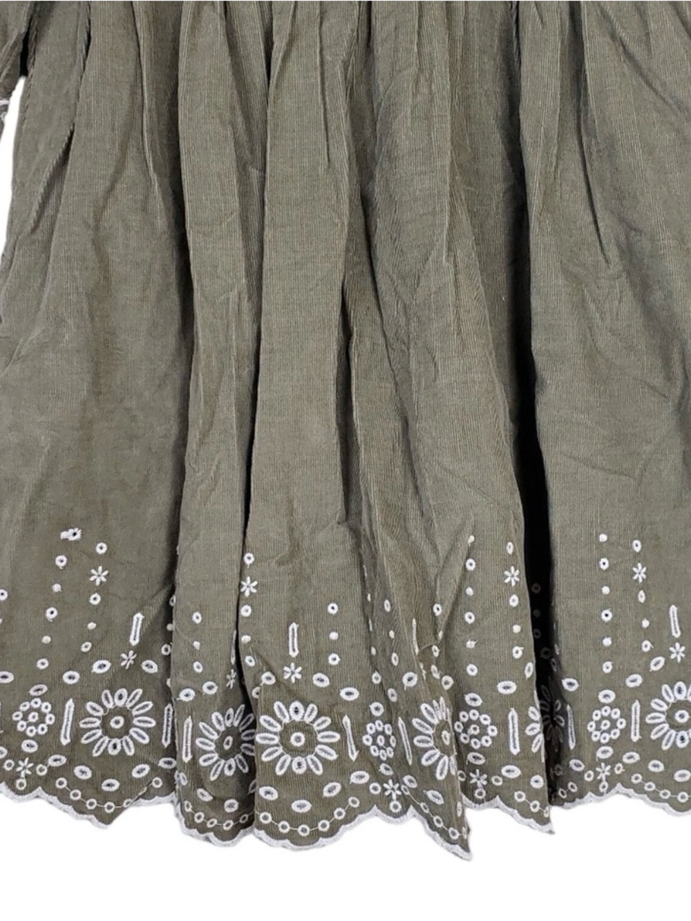 Madewell Embroidered Corduroy Square-Neck Mini Dress Size Medium Petite - Picture 5 of 7